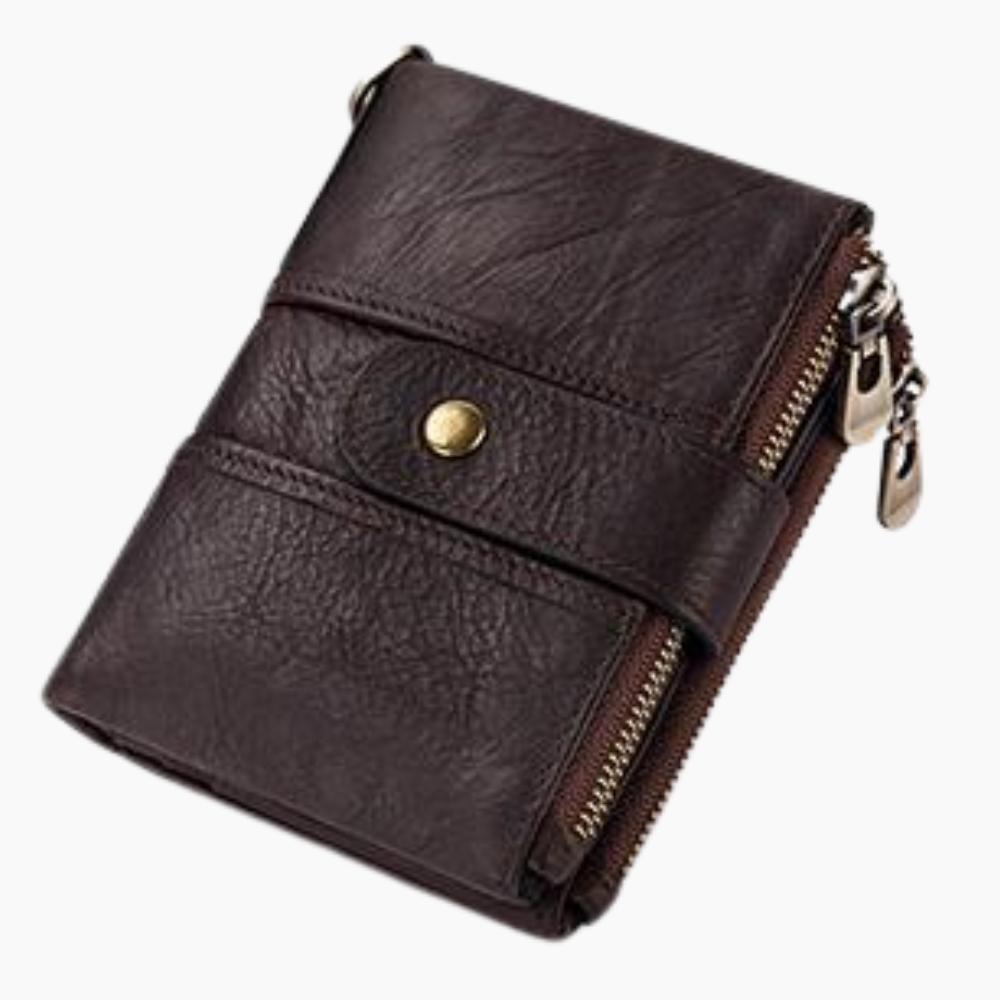 Genuine Leather Anti-theft Retro Wallet With Chain