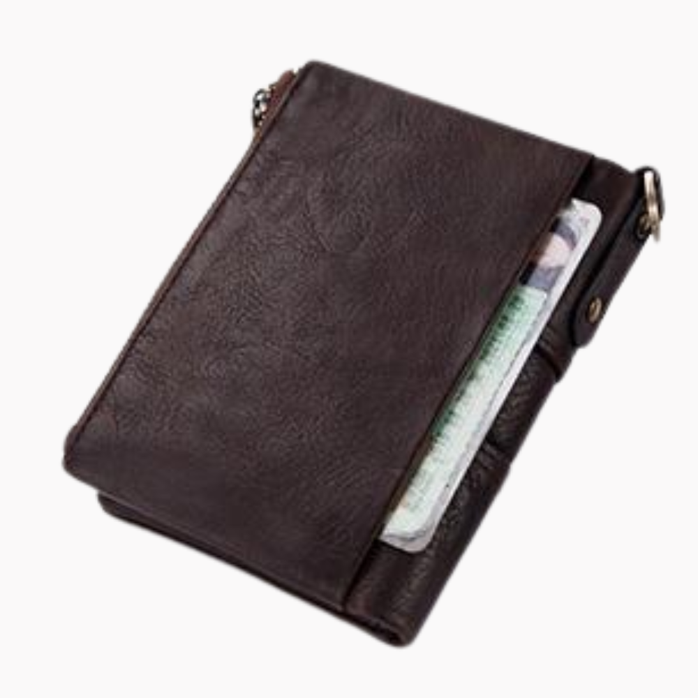 Genuine Leather Anti-theft Retro Wallet With Chain