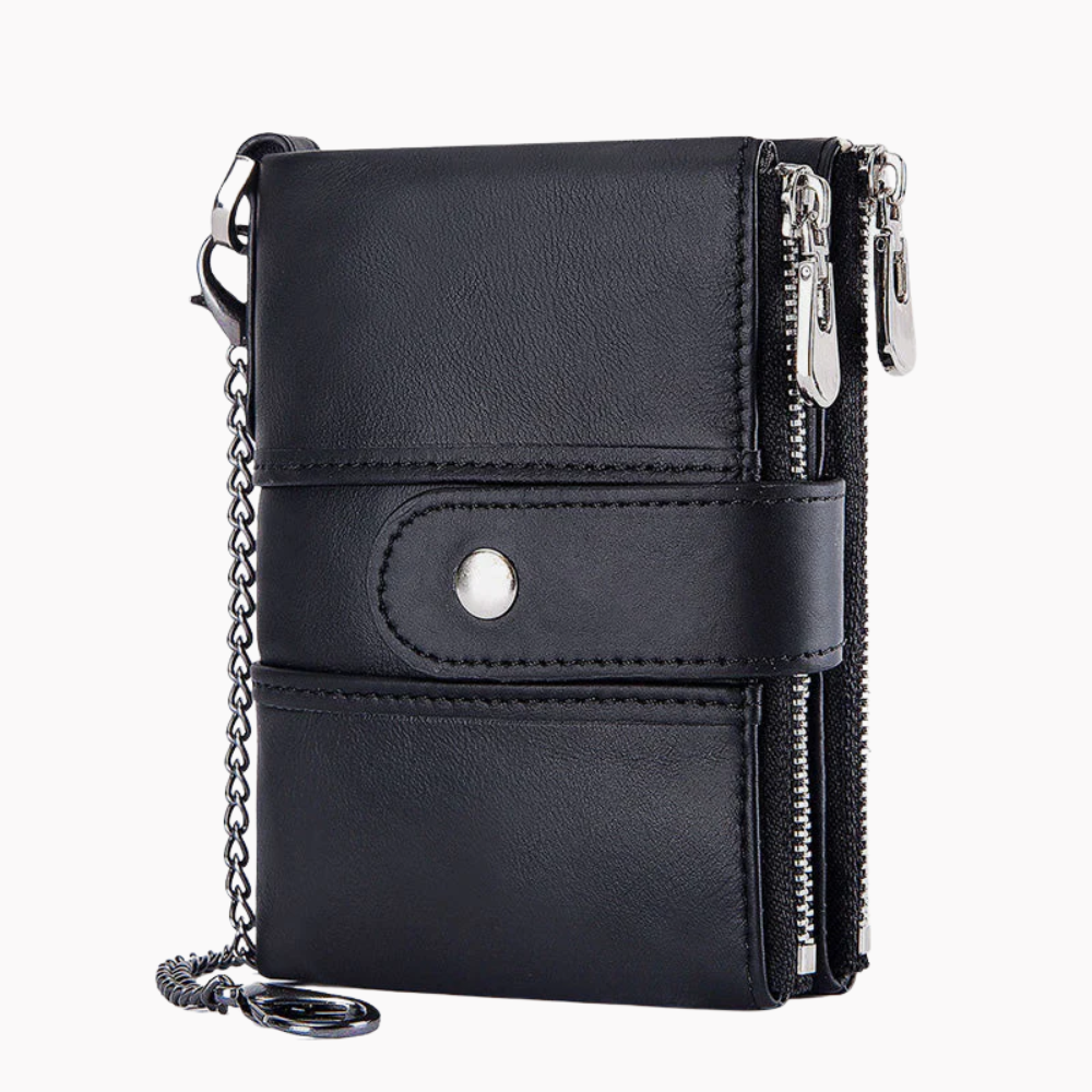 Genuine Leather Anti-theft Retro Wallet With Chain