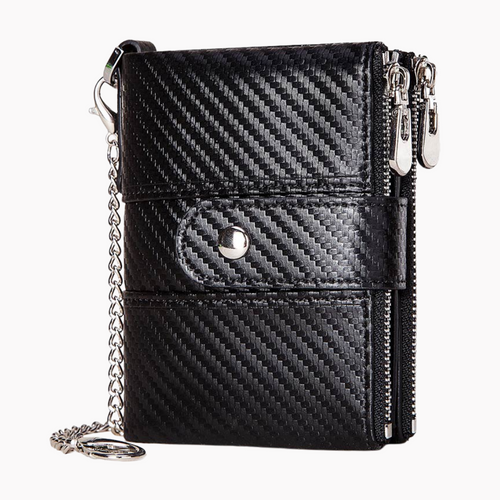 Genuine Leather Anti-theft Retro Wallet With Chain