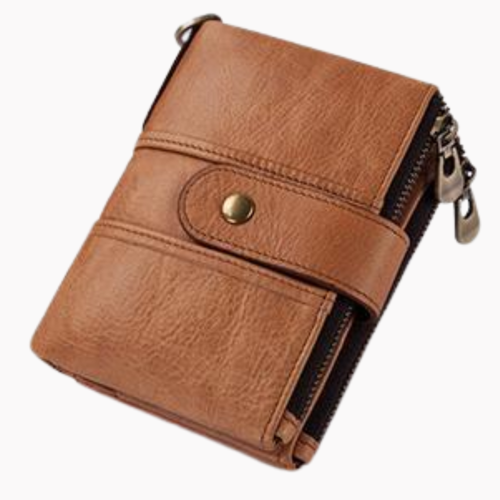 Genuine Leather Anti-theft Retro Wallet With Chain