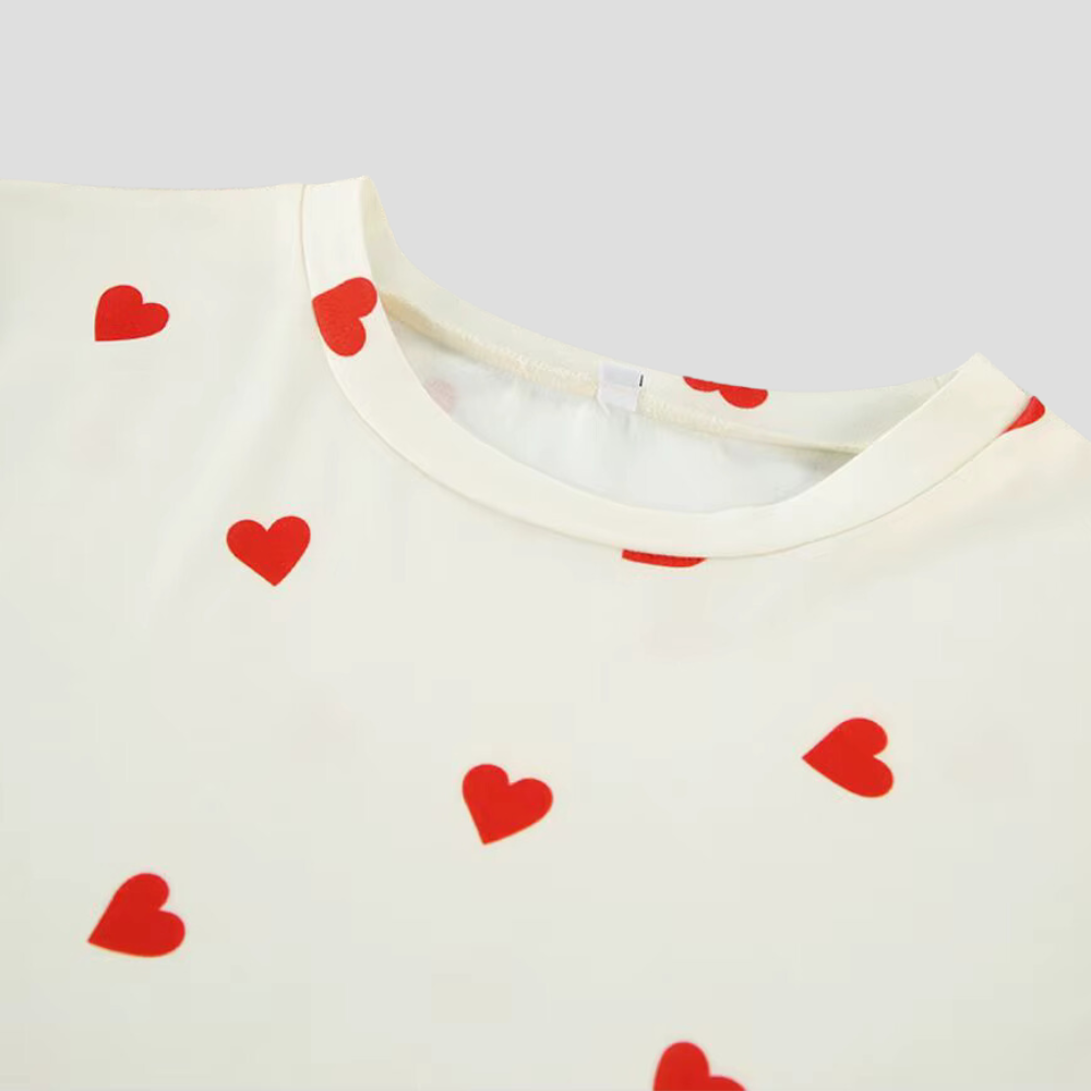 Heart Print Comfort Sleepwear Set