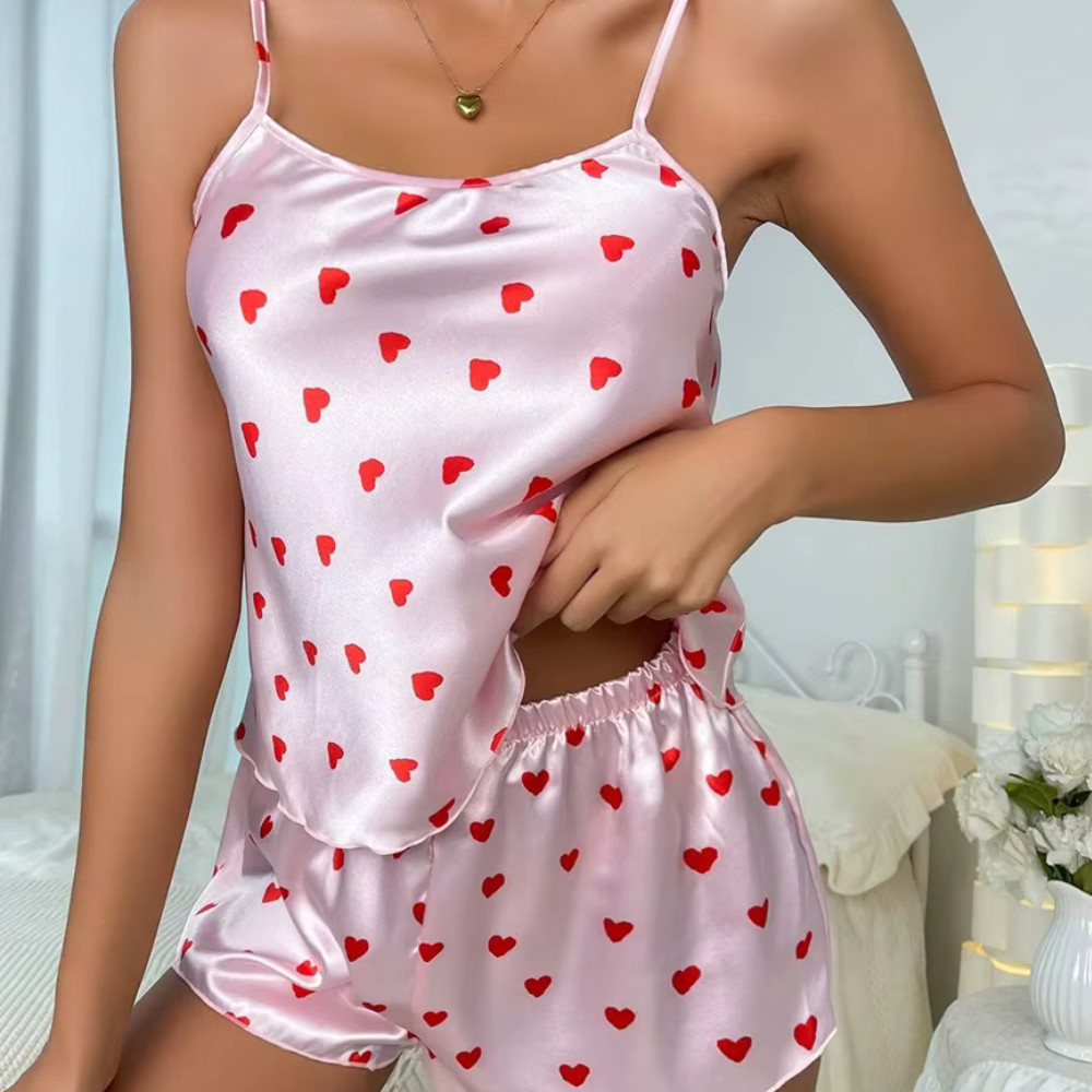 Heart Print Sleepwear Set