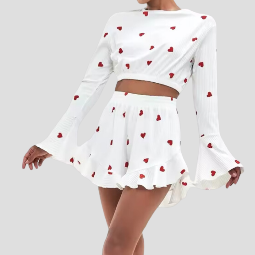 Heart Print Comfort Sleepwear Set