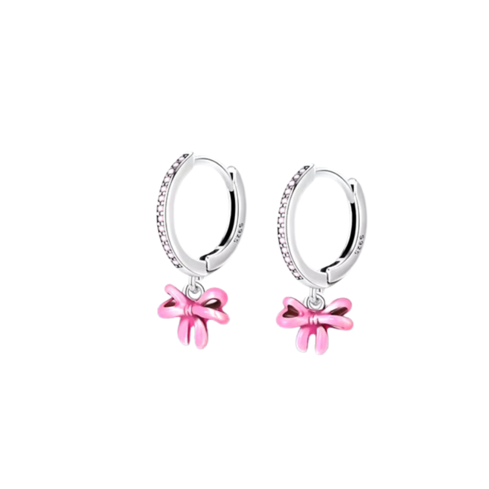 Bow hoop earrings