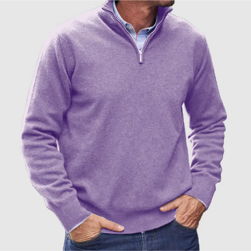 Italian Cashmere Zip Sweater for Men