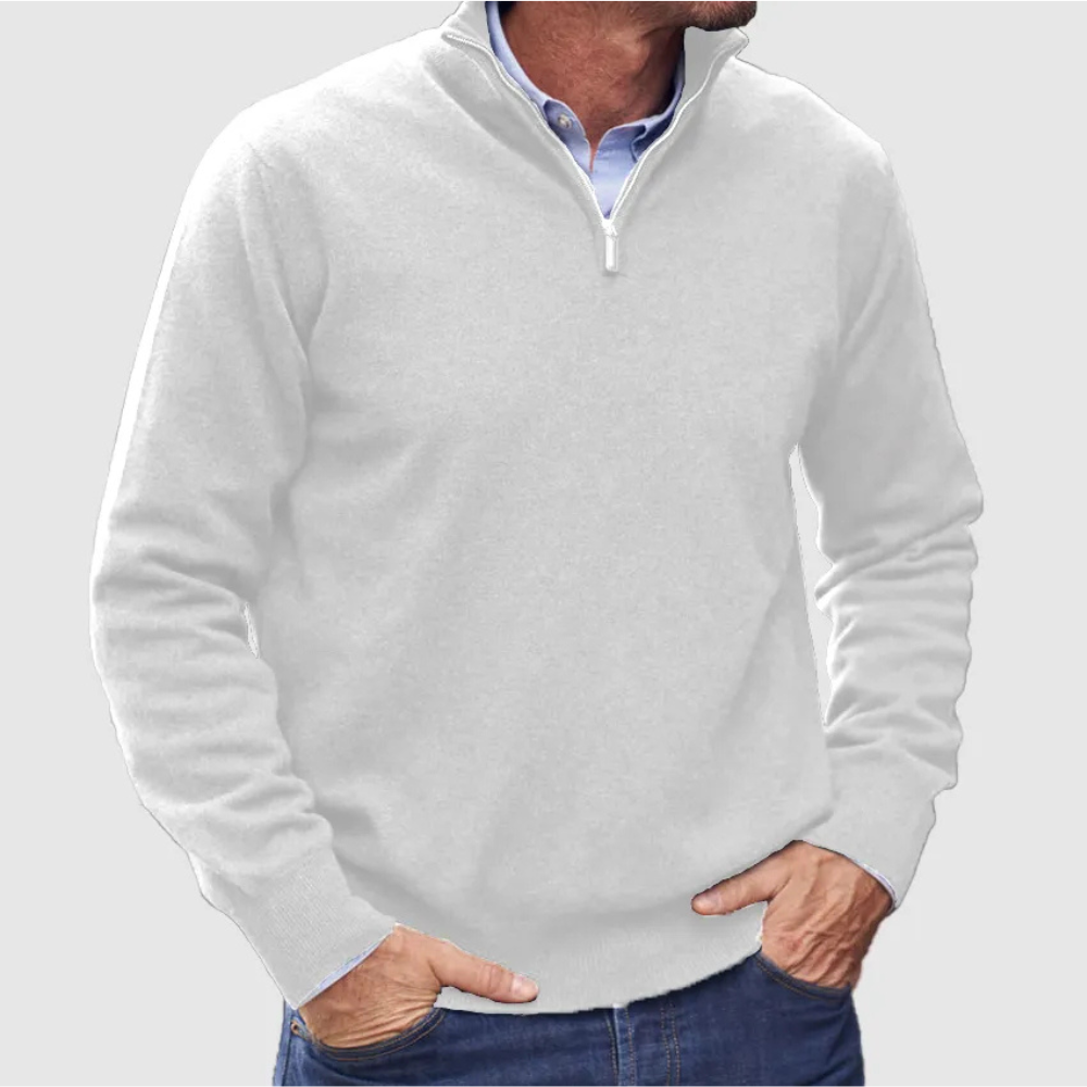 Italian Cashmere Zip Sweater for Men