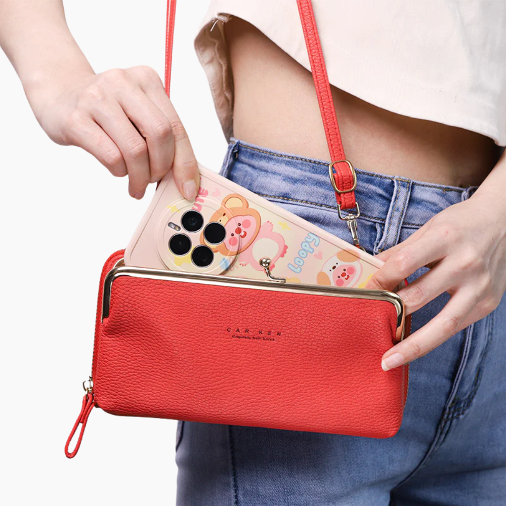 Large Capacity Multifunctional Kiss-lock Crossbody Phone Bag