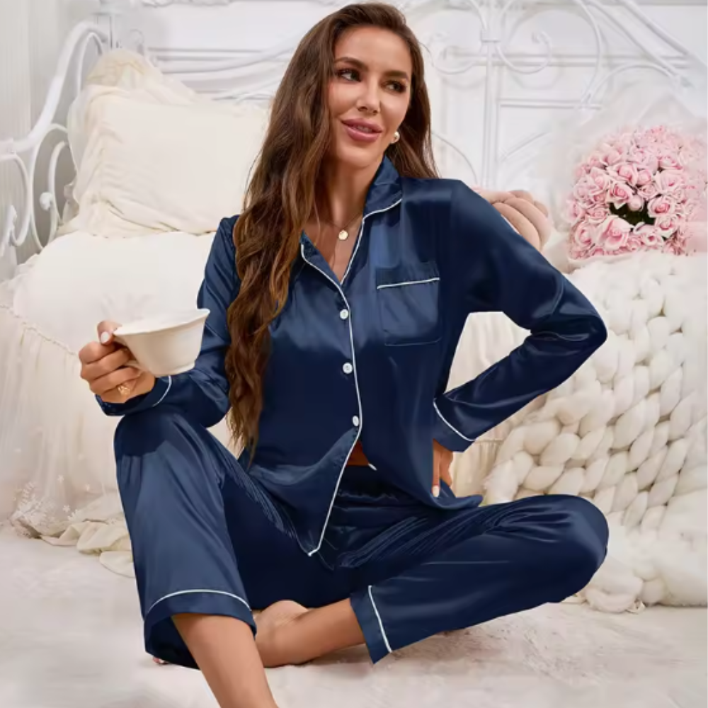 Long Sleeve Silk PJ Set