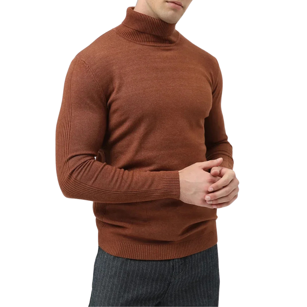 Luxurious Wool Blend Men's Turtleneck