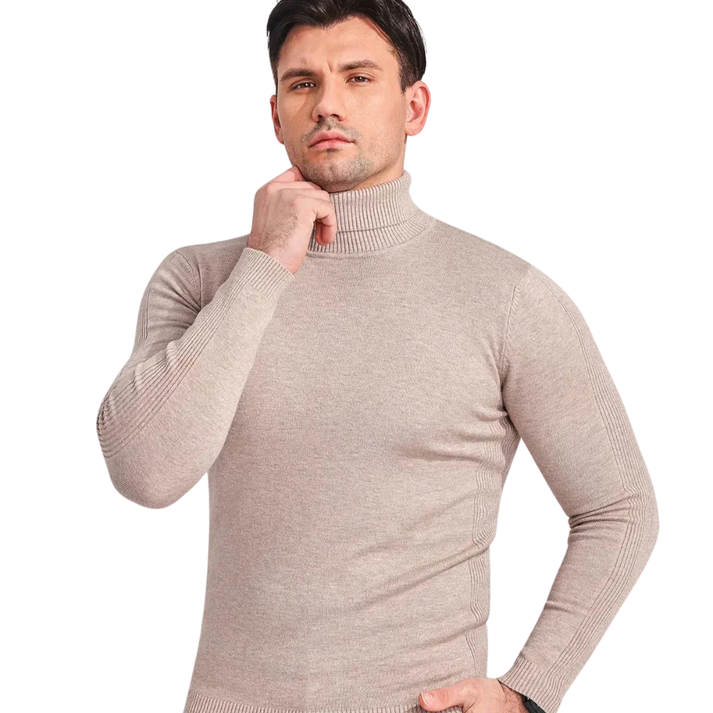 Luxurious Wool Blend Men's Turtleneck