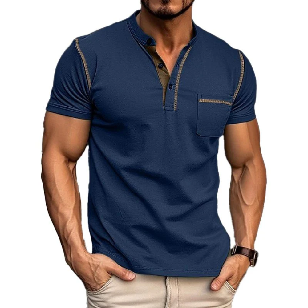 Men’s Elegant Henley Collar Shirt