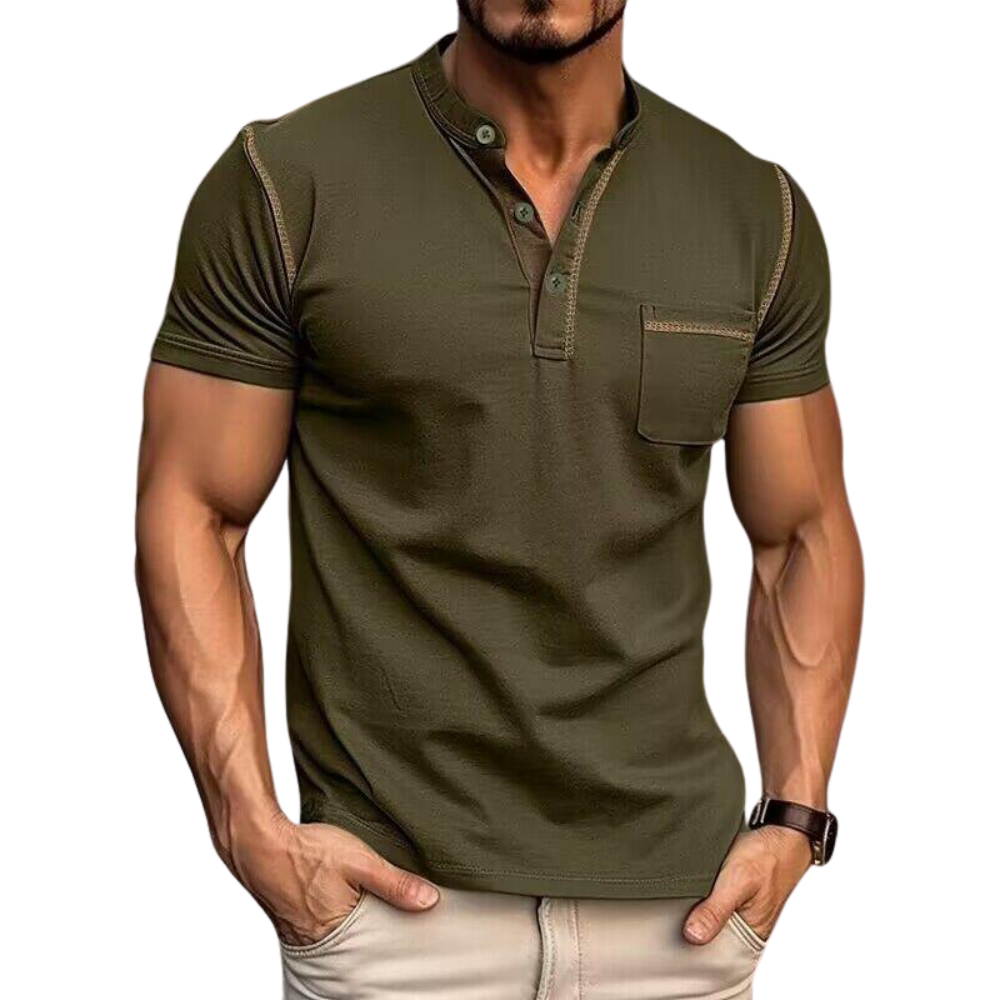 Men’s Elegant Henley Collar Shirt