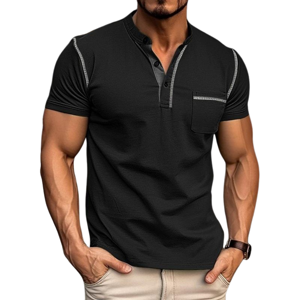 Men’s Elegant Henley Collar Shirt