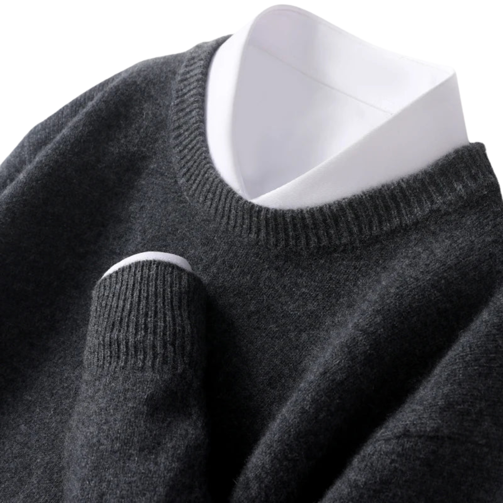 Men's Wool Sweater With Round Neck