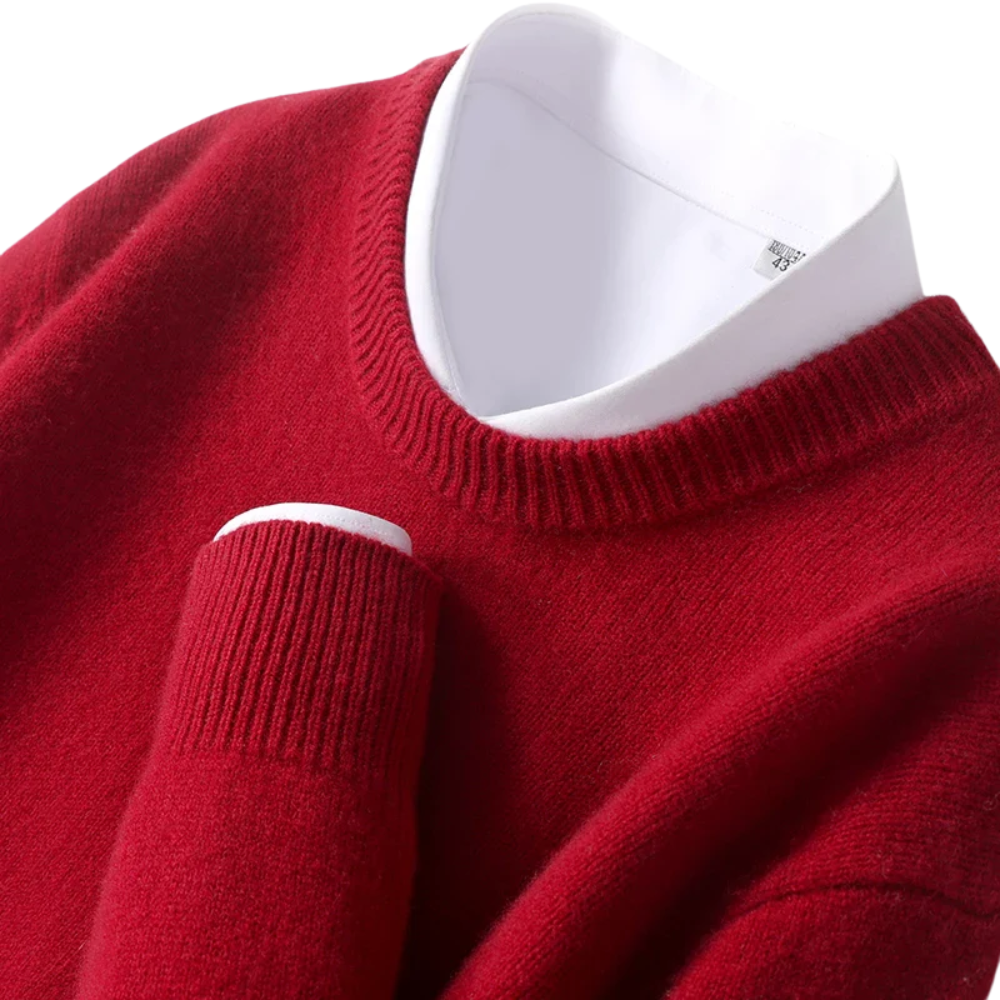 Men's Wool Sweater With Round Neck