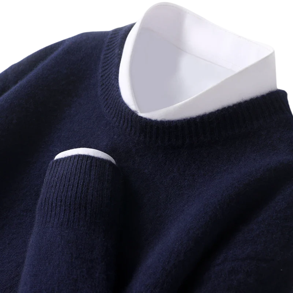 Men's Wool Sweater With Round Neck