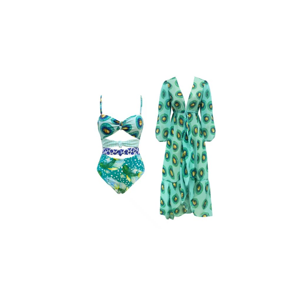 Floral Bloom One piece & Cover up Beach Set