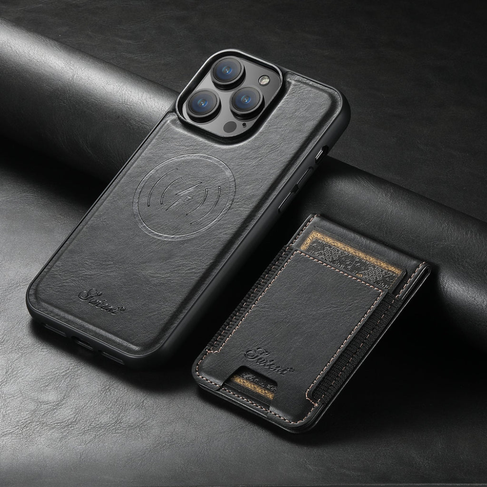 LuxLeather Phone Case with Built-in Card Holder & MagSafe Compatibility