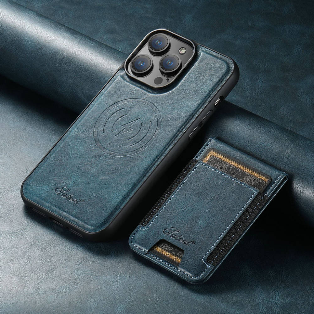 LuxLeather Phone Case with Built-in Card Holder & MagSafe Compatibility