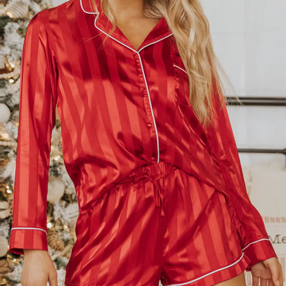 Red Hot Striped PJ Set