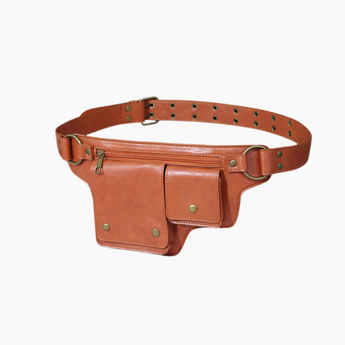 Retro Vegan Leather Waist Bag Travel Daypack Everyday Carry Purse