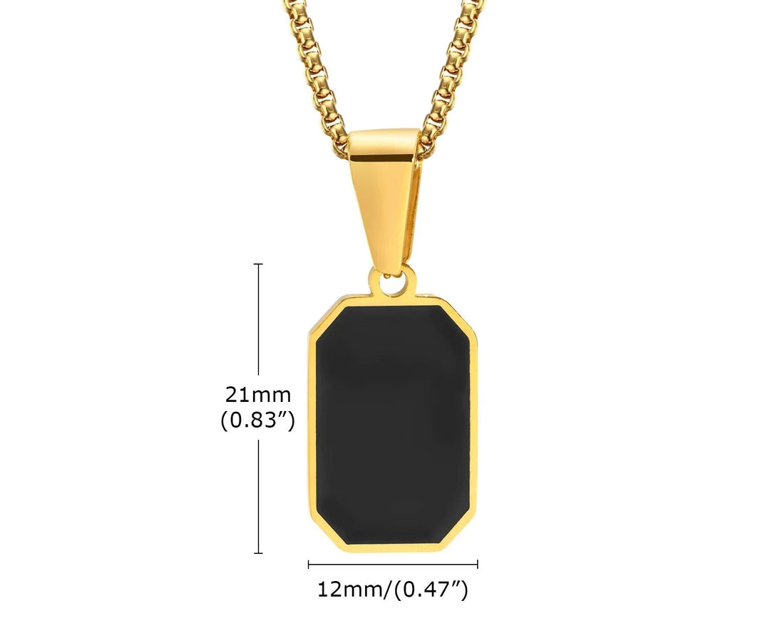 Geometric Square Pendant Necklace