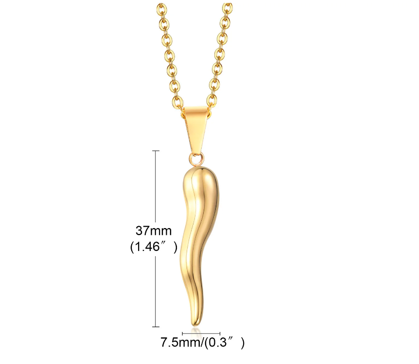 Italian Horn Pendant Necklace