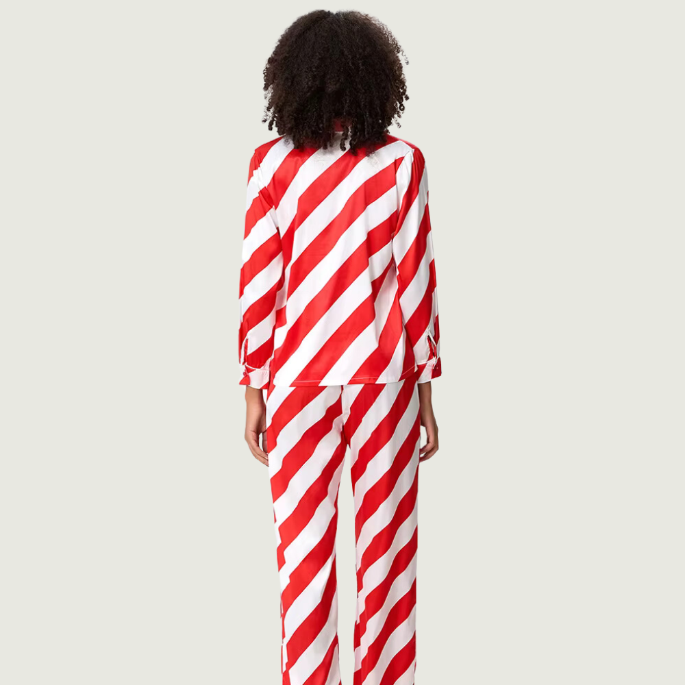 Striped Long Sleeve Holiday PJ Set