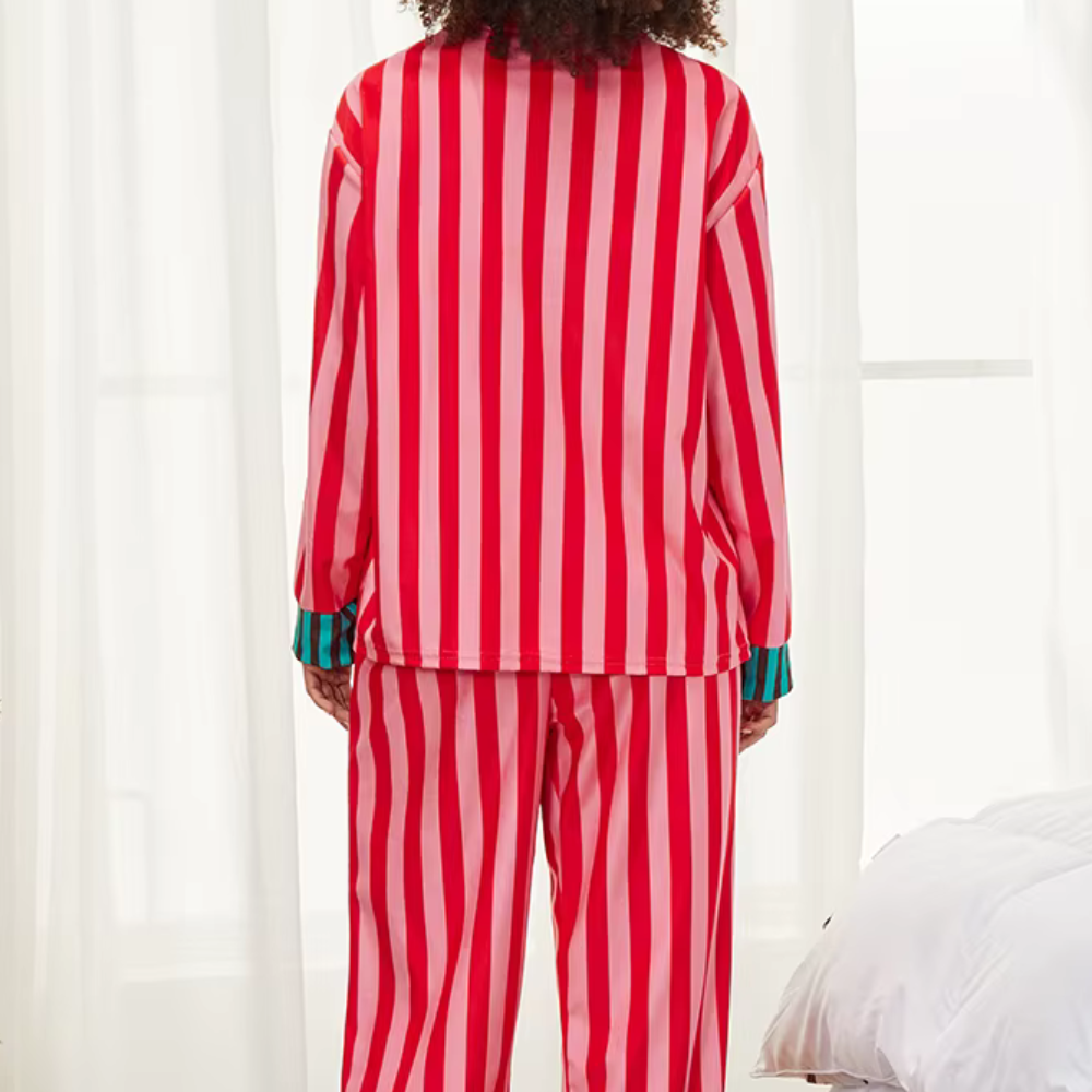 Striped Long Sleeve Christmas PJ Set