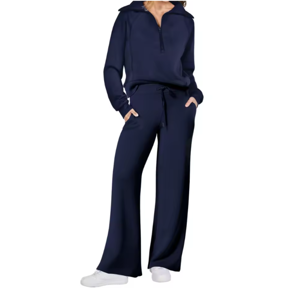 Two Piece Long Sleeve Stylish Zip Set