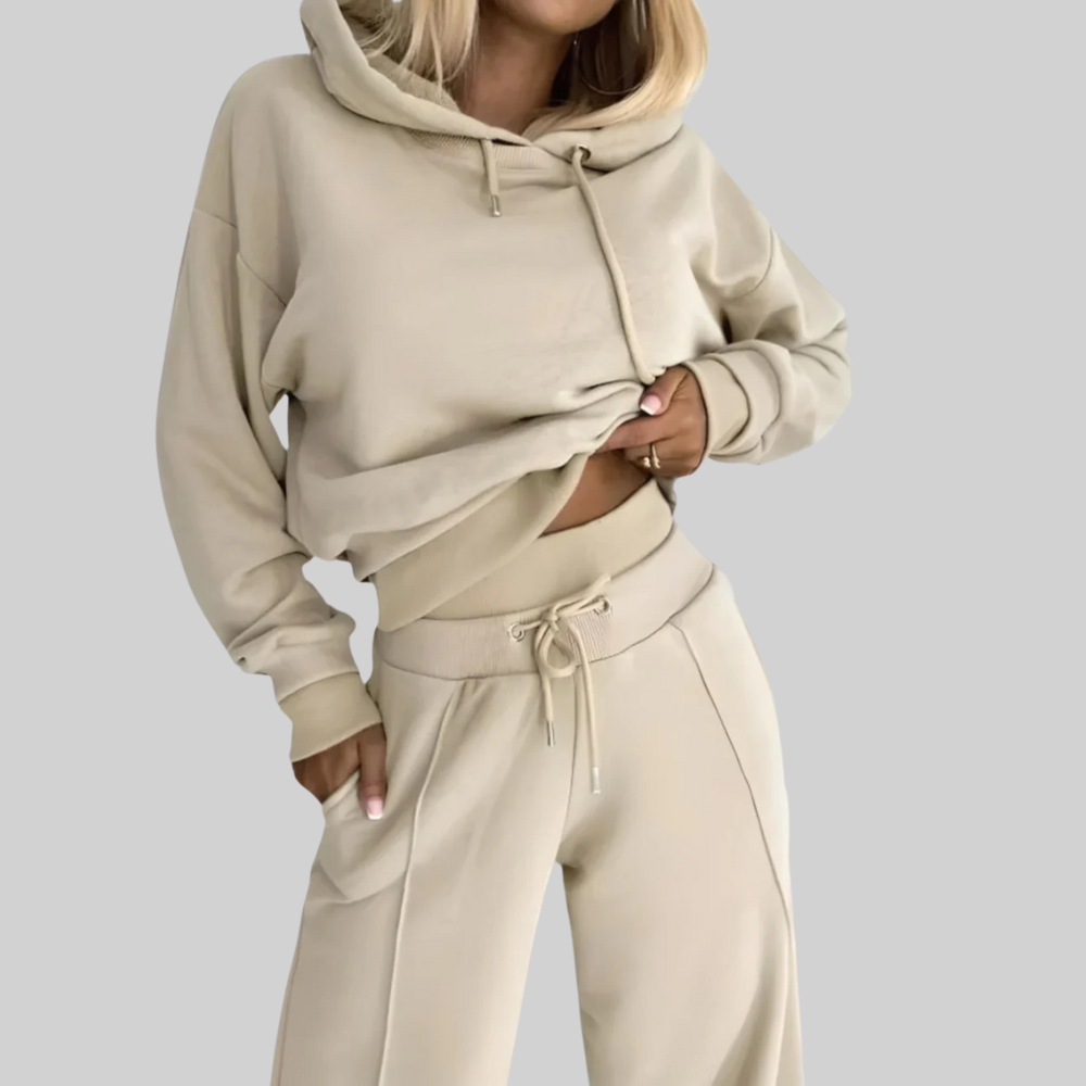 Two Piece Set Hoodie with Wide Leg Bottoms