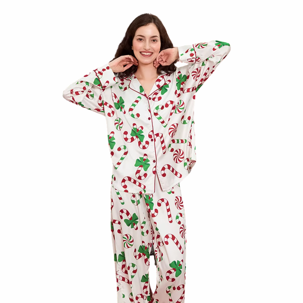 Christmas Print Long Sleeve PJ Set