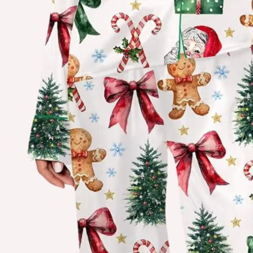 Christmas Print Long Sleeve PJ Set