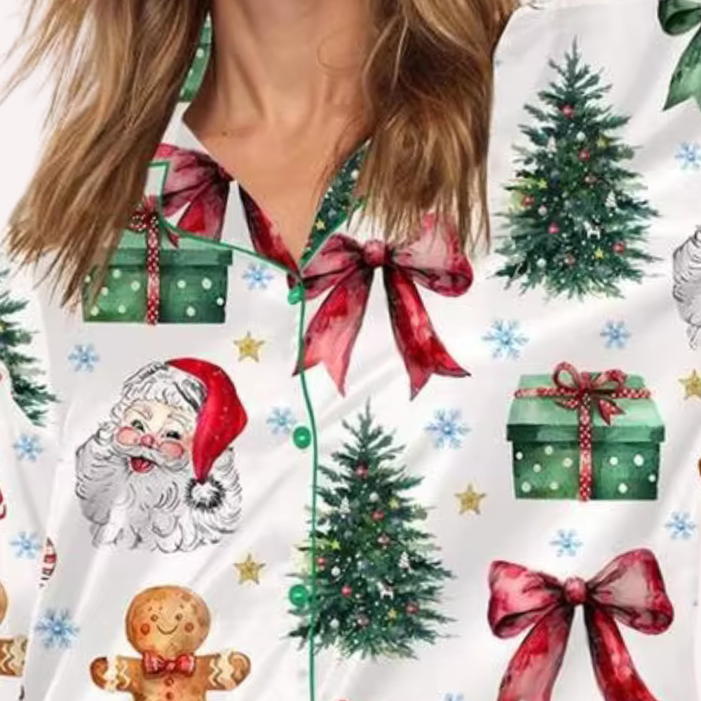 Christmas Print Long Sleeve PJ Set