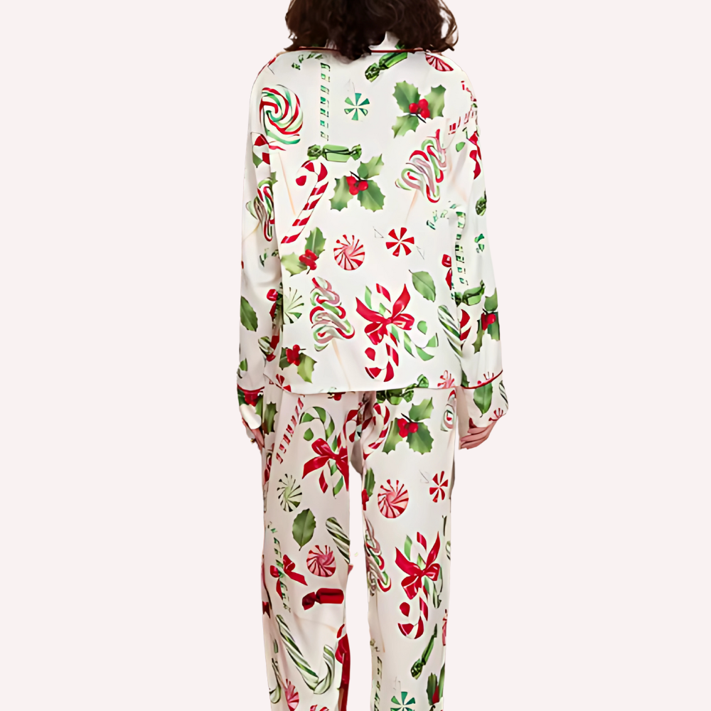 Christmas Print Long Sleeve PJ Set