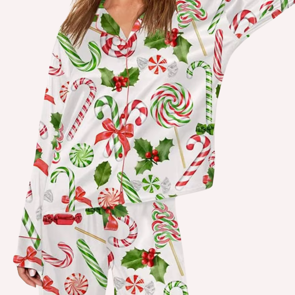 Christmas Print Long Sleeve PJ Set