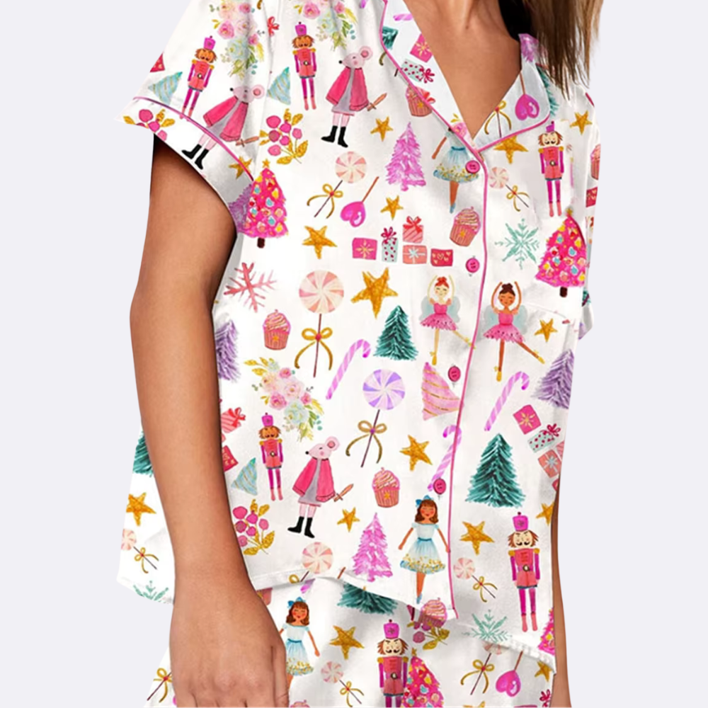 Fairytale Print Short Sleeve PJ Set