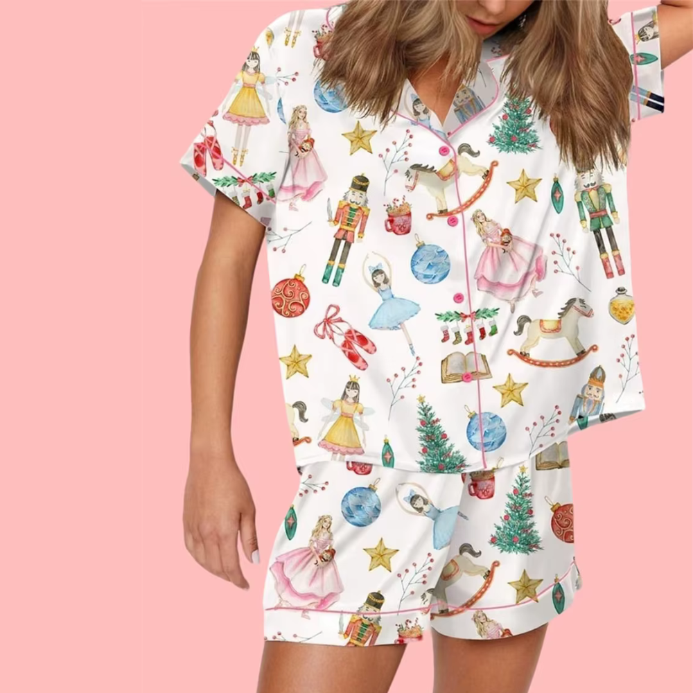 Fairytale Print Short Sleeve PJ Set