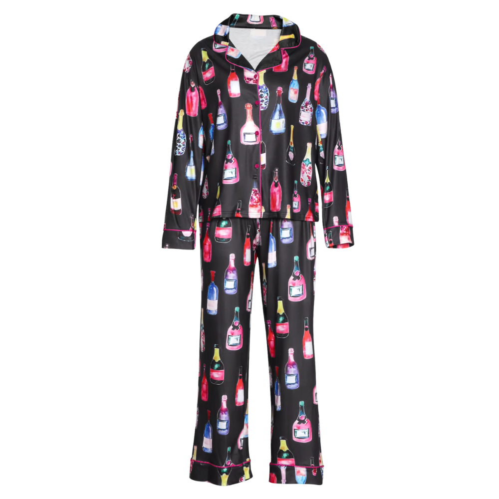 Prosecco Party Print Long Sleeve PJ Set