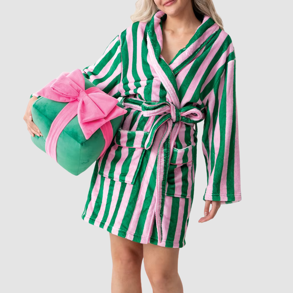 Striped Plush Robe