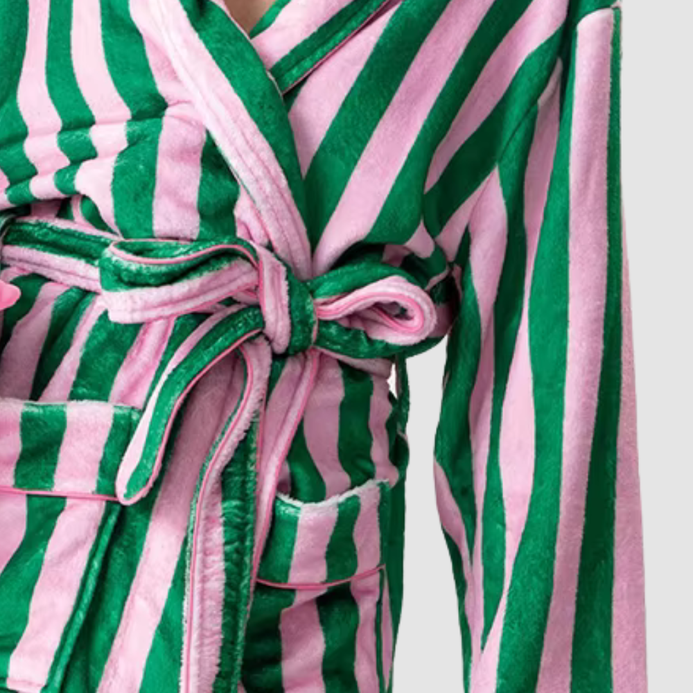 Striped Plush Robe