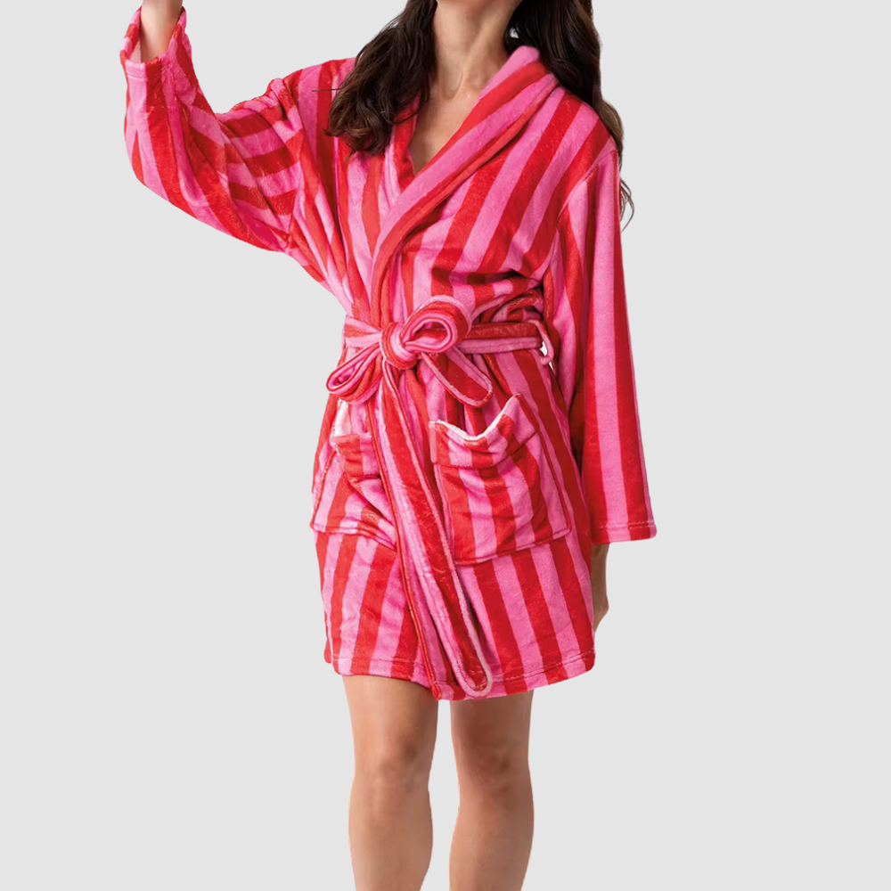 Striped Plush Robe