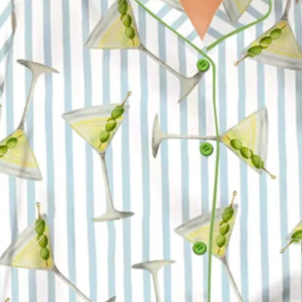 Dirty Martini Cocktail Print PJ Set