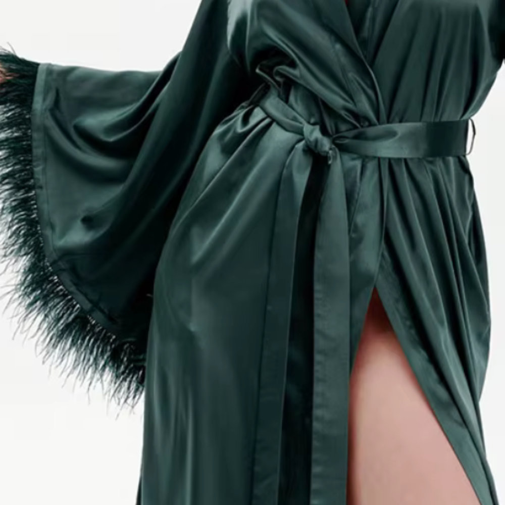 Maxi Feather Sleeve Night Robe