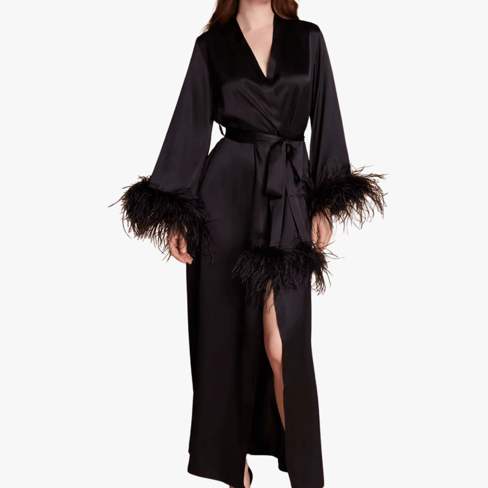 Maxi Feather Sleeve Night Robe