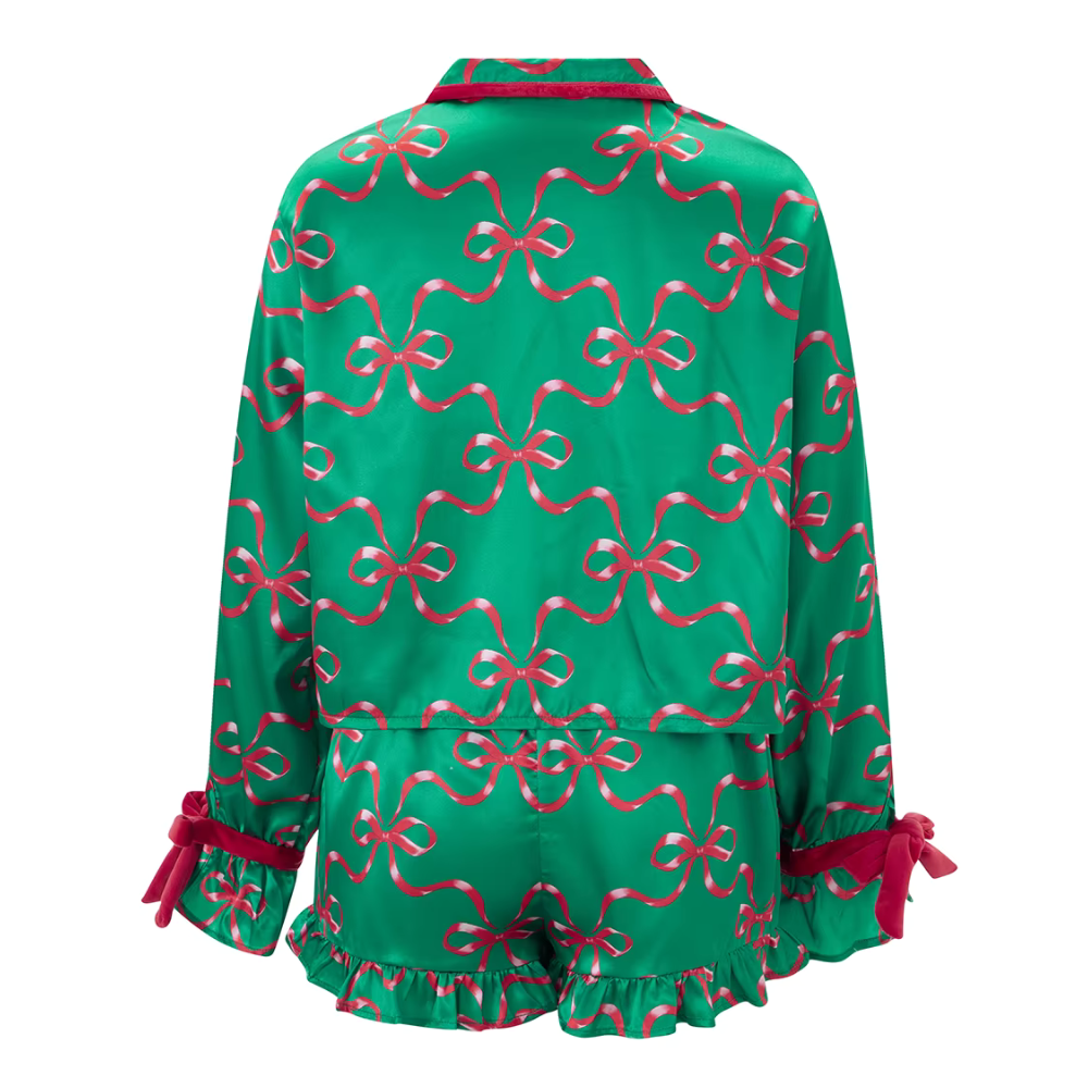 Christmas Bow Print PJ Set