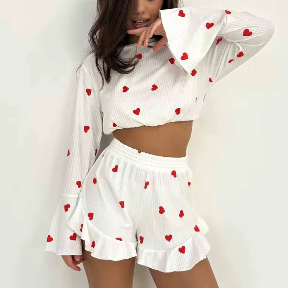 Heart Print Comfort Sleepwear Set