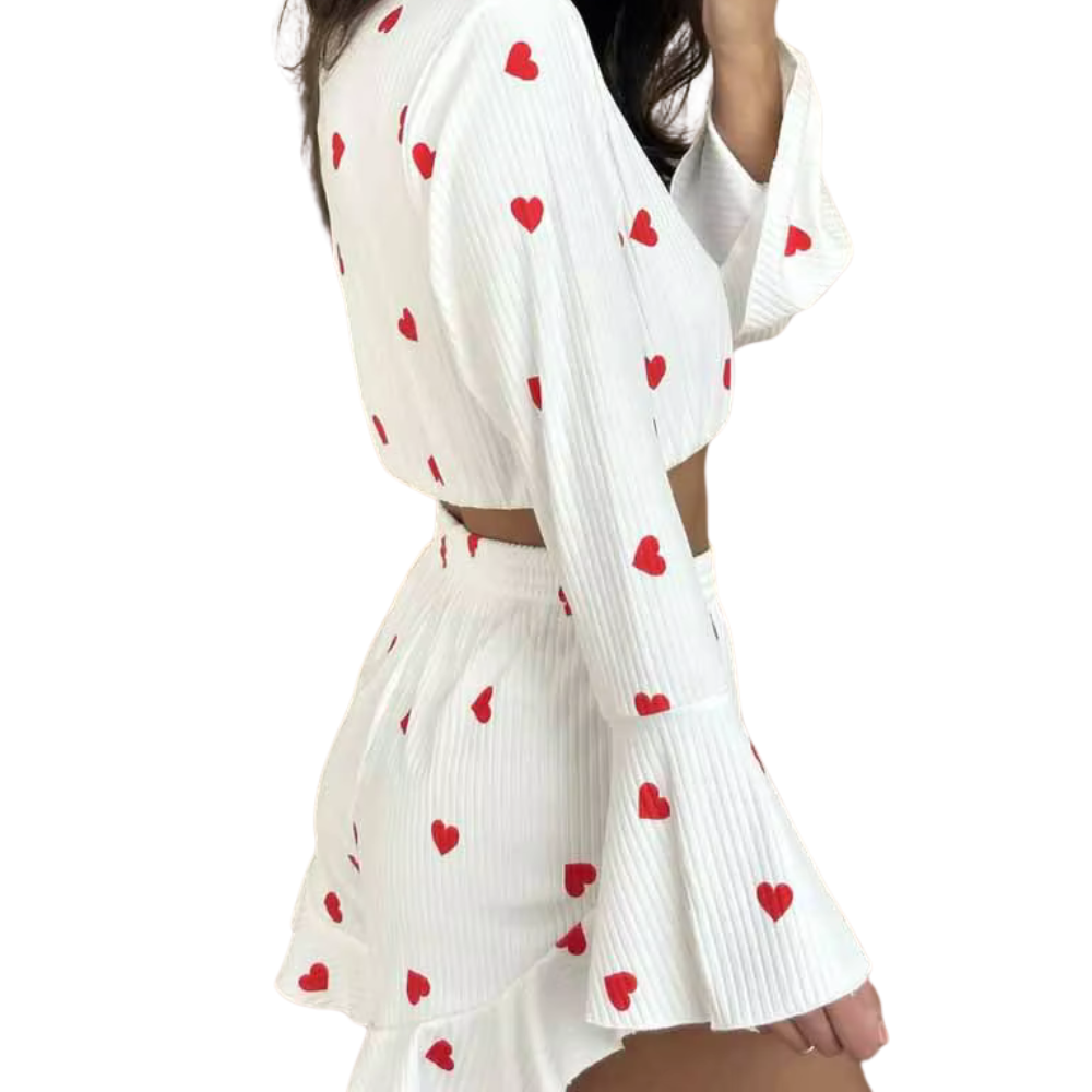 Heart Print Comfort Sleepwear Set