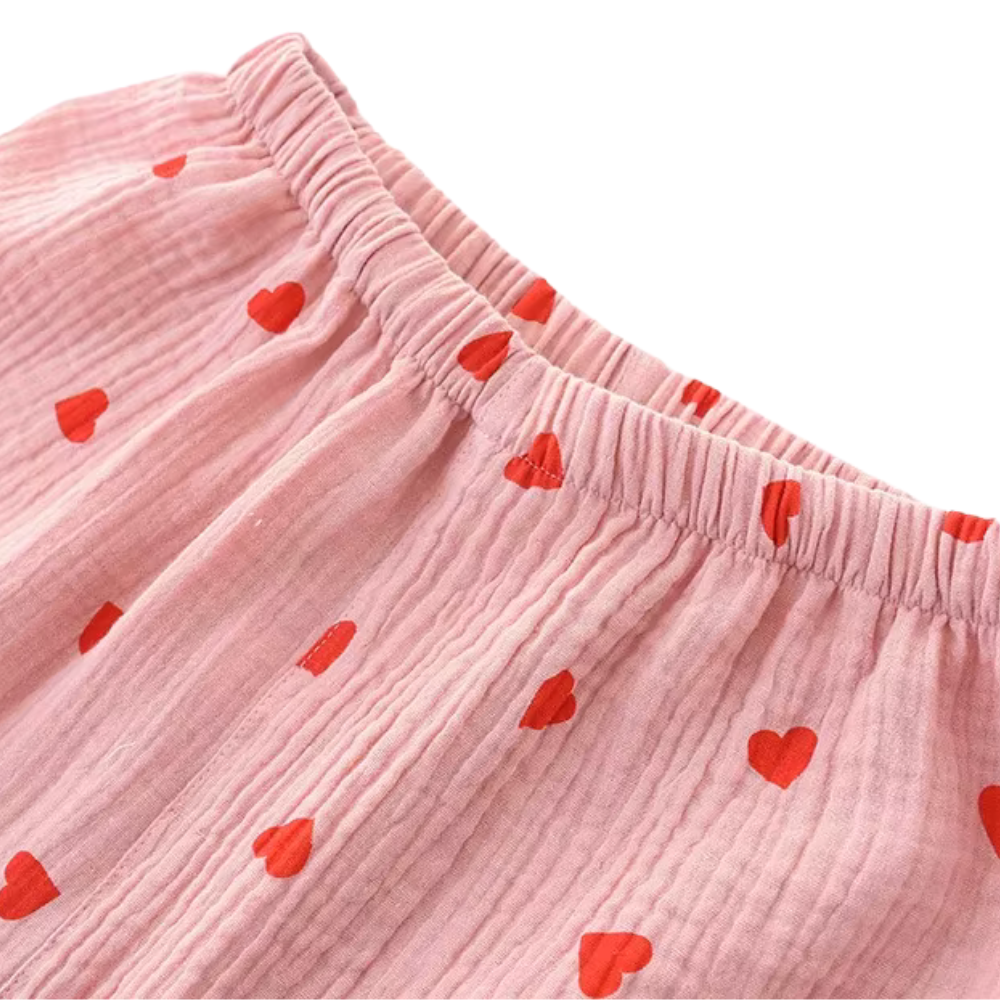 3 Piece Cotton Heart Sleepwear Set